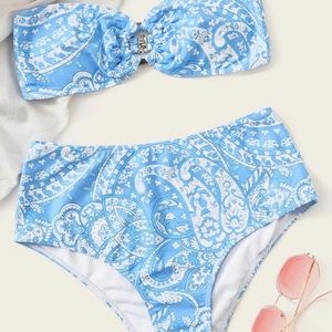 bandeau high waisted bikini